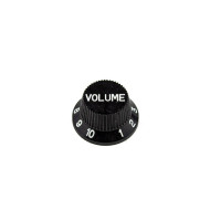 Manopola plastica nera Pot Volume Solid-Shaft