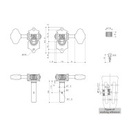 Meccaniche Standard P-Post 3L+3R Gold