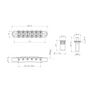 Ponte Fisso TOM Style 6 Corde Chrome