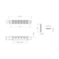 Ponte Fisso TOM Style 6 Corde Chrome