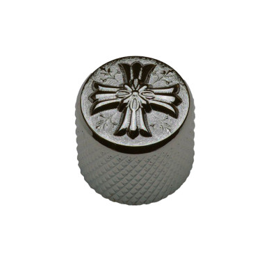 Potentiometer Knob 19mm Cross Black Chrome