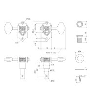 Meccaniche Acustica 3L+3R Brass