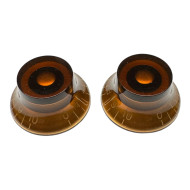 Bell knob aged gold/white font 2pcs
