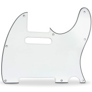 Pickguard 62 Tele Style 3ply 8 hole white