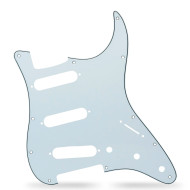 Pickguard Strat Style 3ply 11 hole white