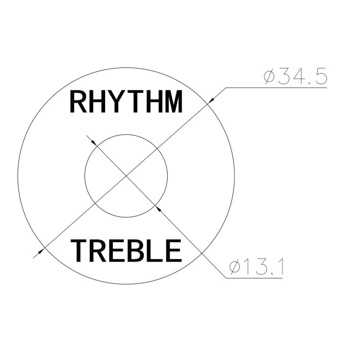 Plastic toggle ring Rhythm/Treble black