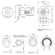 Potentiometer 250K linear split shaft medium