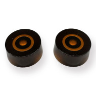 Speed knob aged gold/white font 2pcs