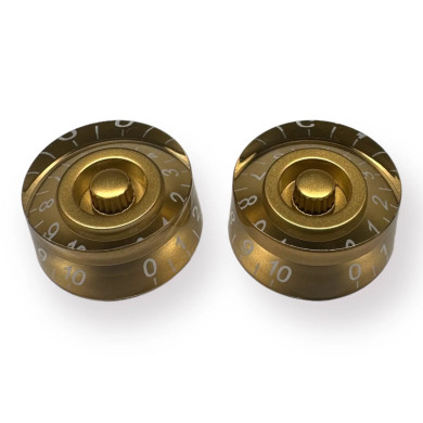 Speed knob gold/white font 2pcs