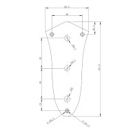 Steel control plate J Style 3 hole mount chrome