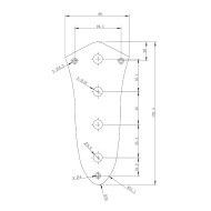 Steel control plate J Style 4 hole mount chrome