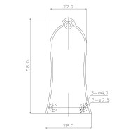 Truss rod cover Epi Style 2ply 3 hole black