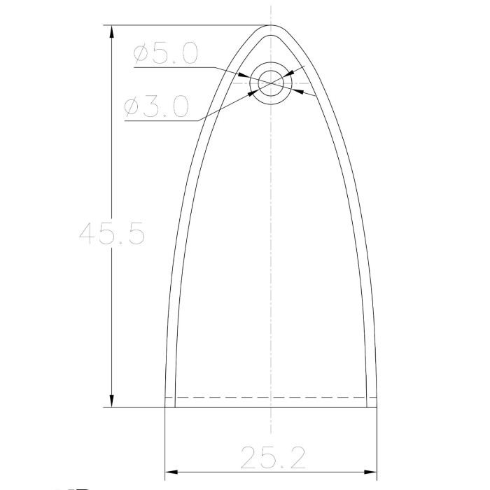 Truss rod cover small spade 3ply 1 screw