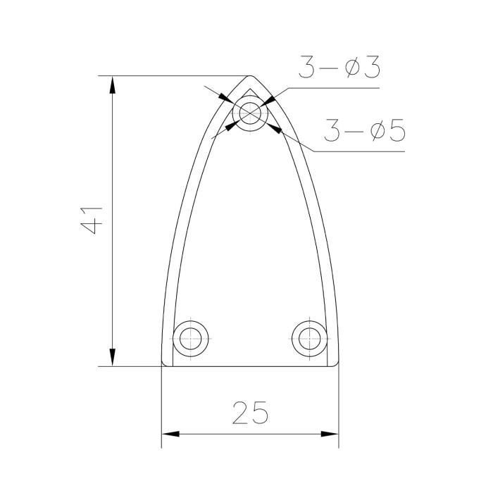 Truss rod cover small spade 3ply 3 screw